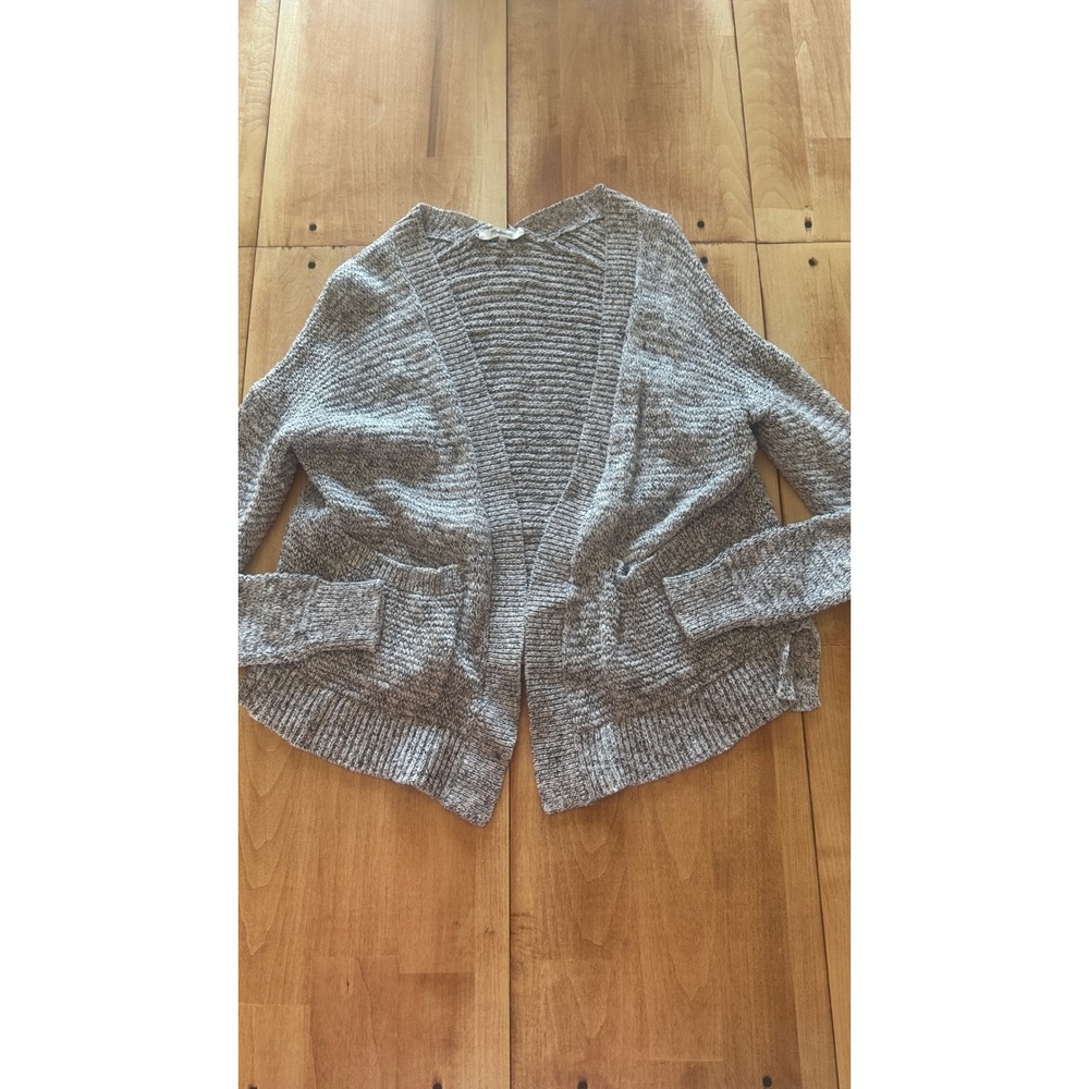 Madewell Gray Marled Cotton Linen Open Front Cardigan Sweater‎ XXS
